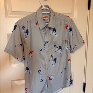 Gray Short Sleeve Men's Shirt with Rookie of the Year Print